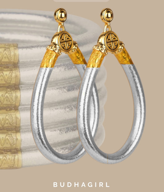 NEW SILVER BUDHAGIRL EARRINGS