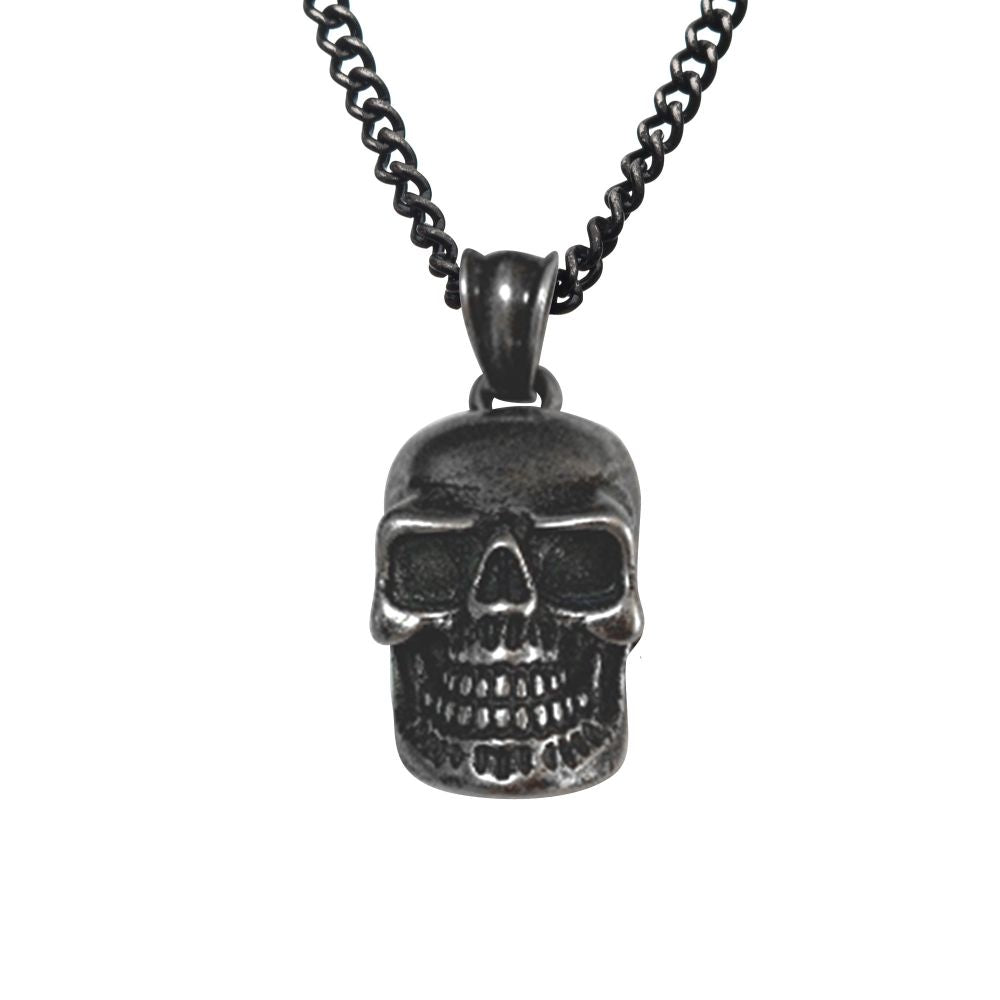 Antiqued Stainless Steel Skull Pendant SSP60004ATNK1