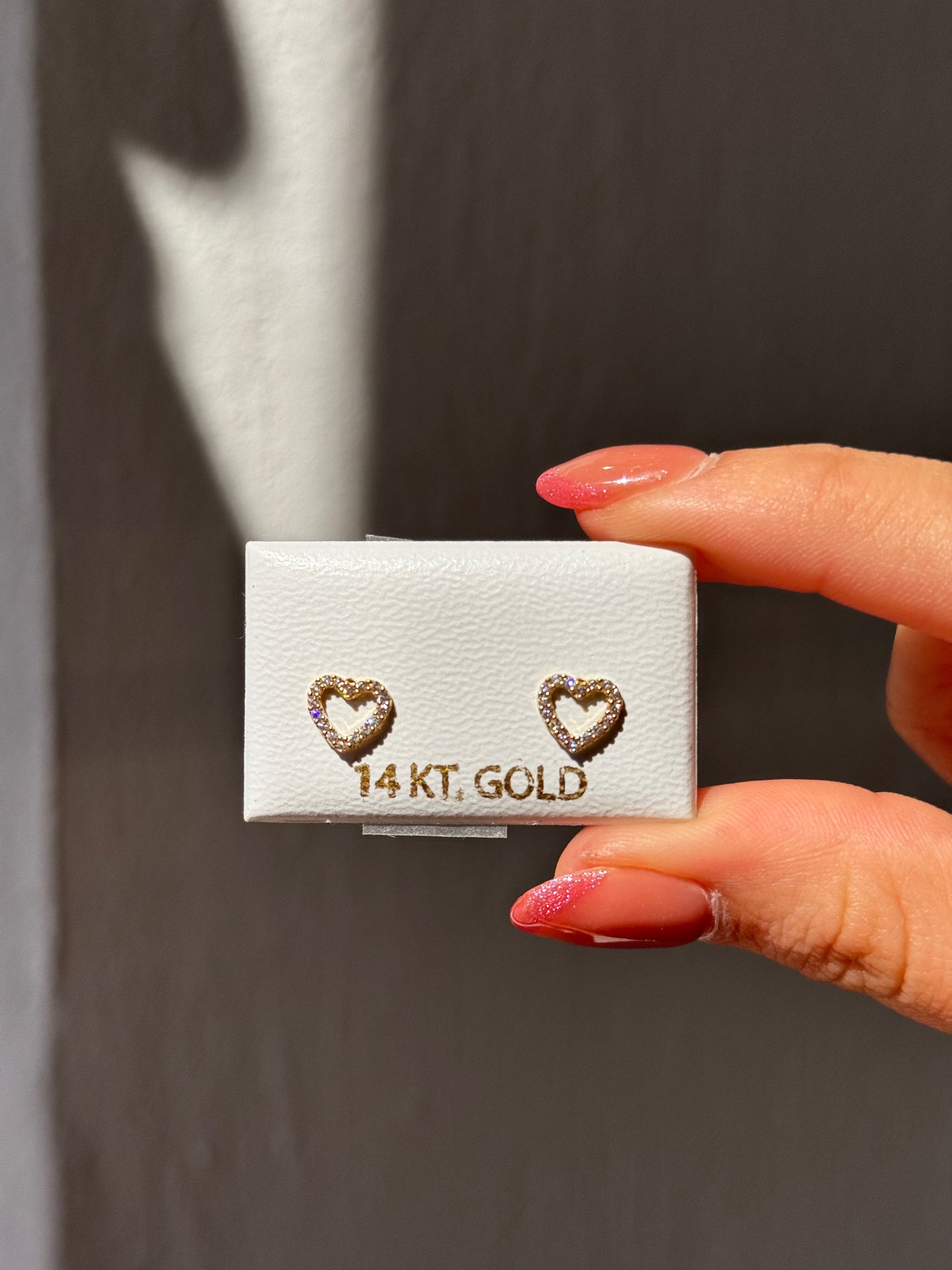 GOLD 14K HEART EARRINGS