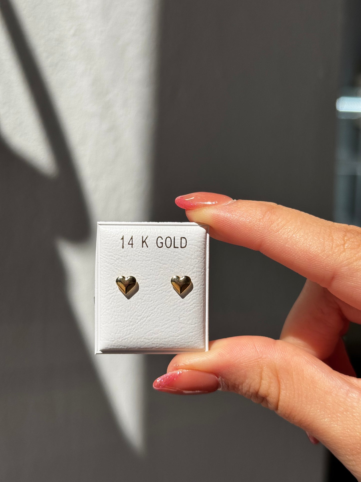 GOLD 14K HEART EARRINGS
