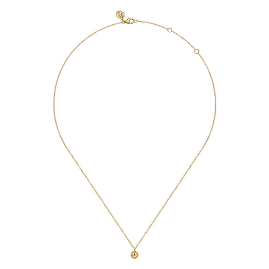 14K Yellow Plain Gold Bujukan Pendant Necklace NK8175Y4JJJ