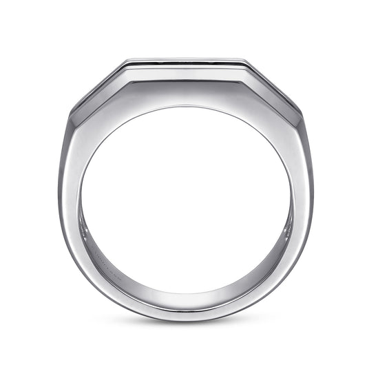 925 Sterling Silver and Black Spinel Band MR52083SVJBS