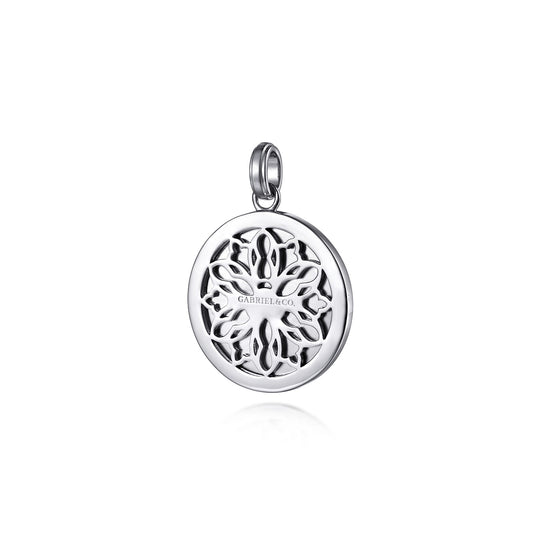 Compass Pendant 925 Sterling Silver Black Spinel PTM6531SVJBS