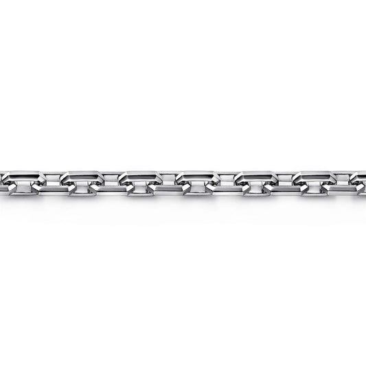 925 Sterling Silver Men’s Solid Faceted Link Chain Bracelet 5.50mm TBM4516SVJJJ
