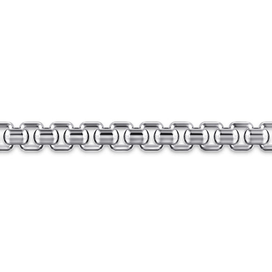 5mm 925 Sterling Silver Men’s Solid Round Box Chain Bracelet TBM2234SVJJJ