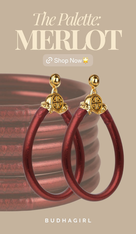 NEW MERLOT BUDHAGIRL EARRINGS