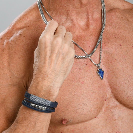 Lapis Lazuli Stone with Polished Steel SSPWT032BNK