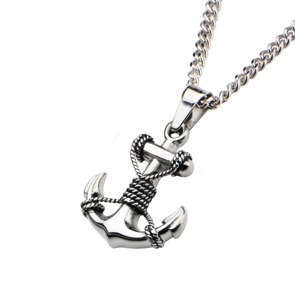 Stainless Steel Anchor Pendant with Chain SSP15103NK
