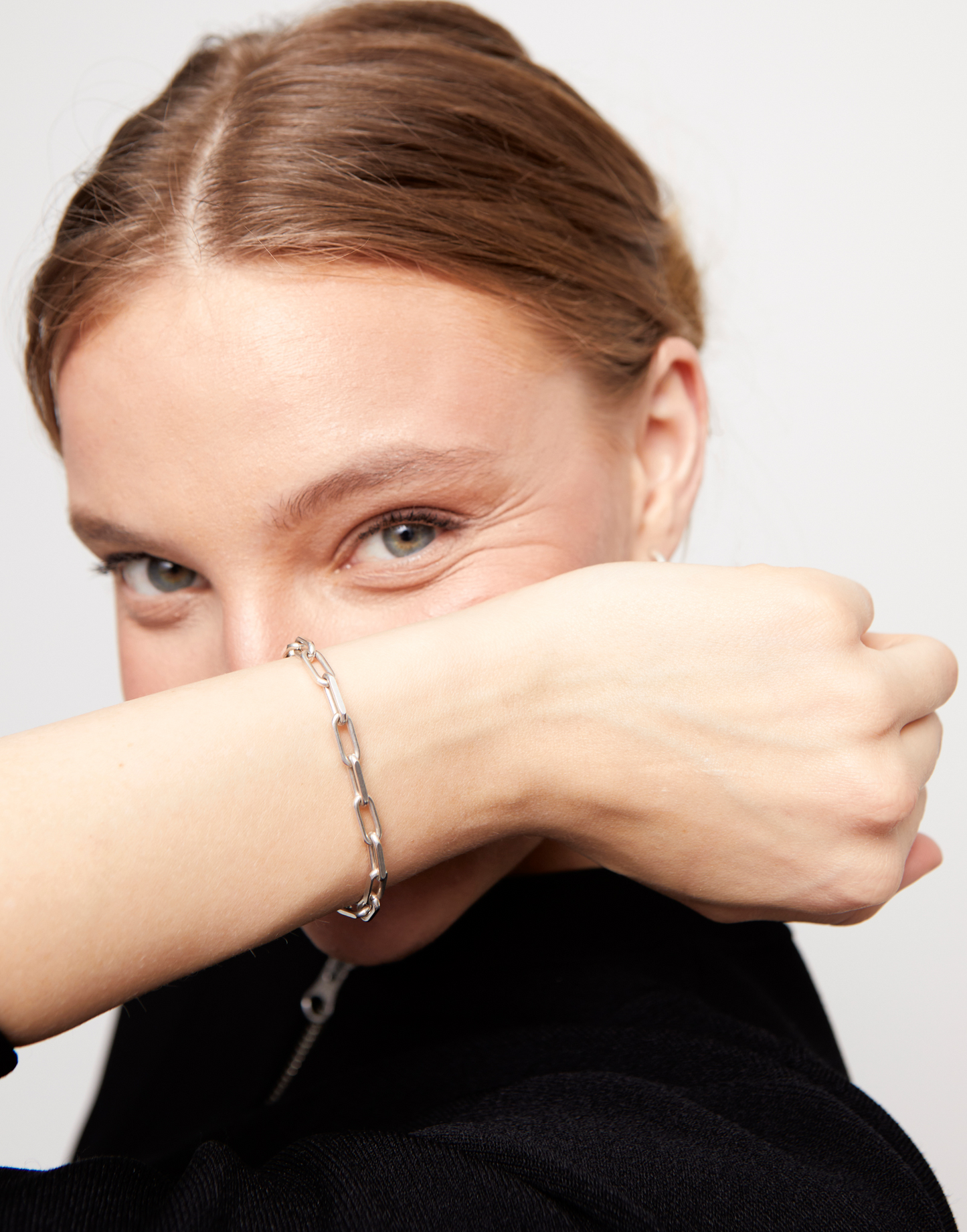 Sterling silver bracelet with big links.
