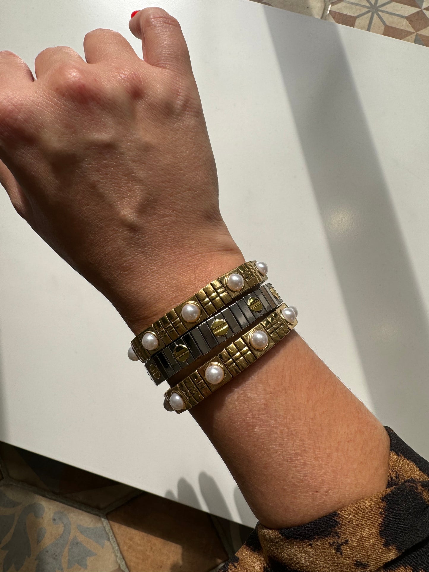 Bangles GOLD / PERLAS STEEL