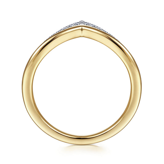 Gabriel & Co. 14K White-Yellow Gold Diamond Chevron Ring LR51826M45JJ