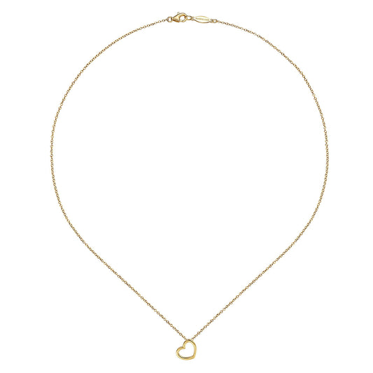 Gabriel & Co. 14K Yellow Gold Tilted Heart Pendant Necklace NK6522Y4JJJ