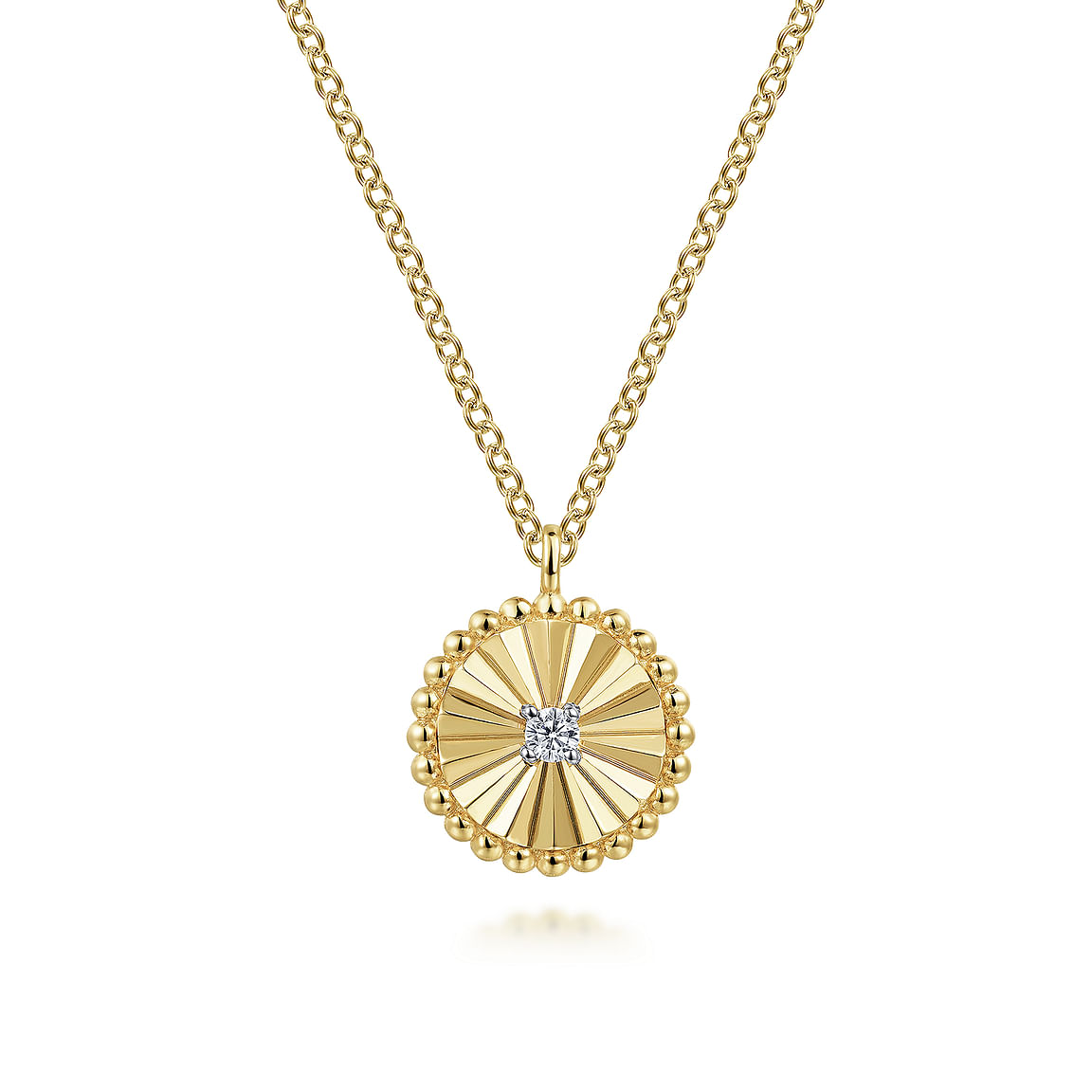 Gabriel & Co. Diamond Cut - 14K White-Yellow Gold Bujukan Diamond Cut Pendant Necklace NK6862M45JJ