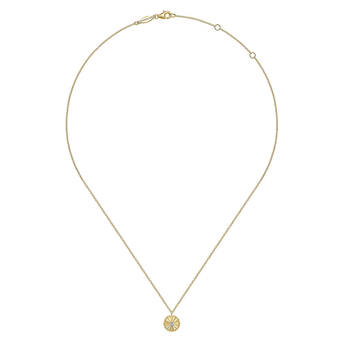 Gabriel & Co. Diamond Cut - 14K White-Yellow Gold Bujukan Diamond Cut Pendant Necklace NK6862M45JJ