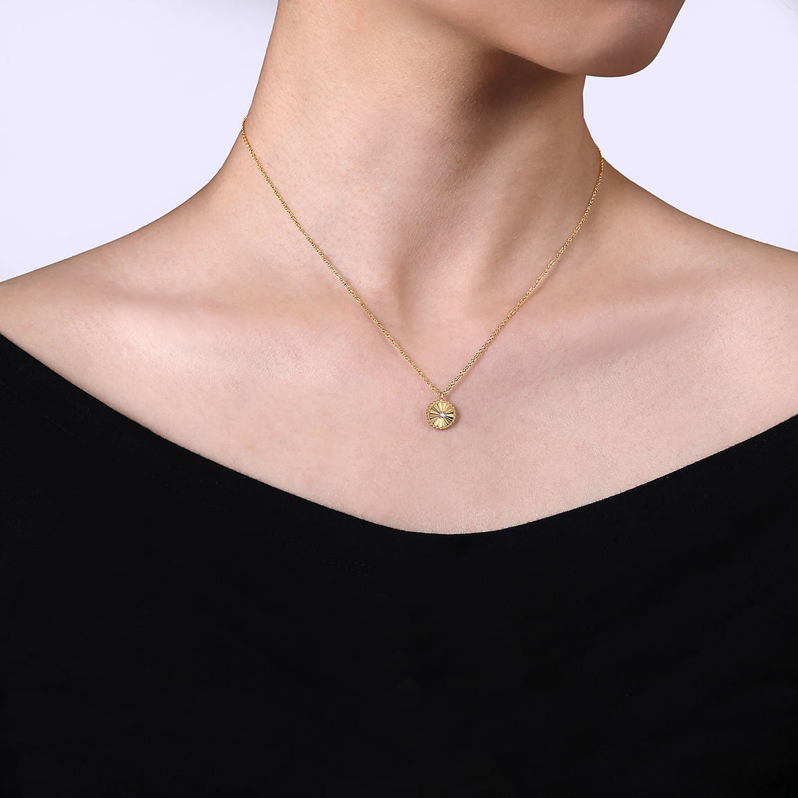 Gabriel & Co. Diamond Cut - 14K White-Yellow Gold Bujukan Diamond Cut Pendant Necklace NK6862M45JJ
