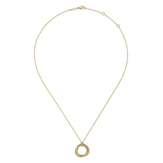 Gabriel & Co. 14K Yellow Gold BujukanTwisted Rope Multi Circle Pendant Necklace NK6531Y4JJJ