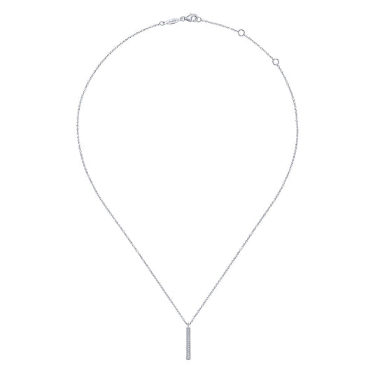 Gabriel & Co. 14K White Gold Diamond Bar Pendant Necklace NK6121W45JJ