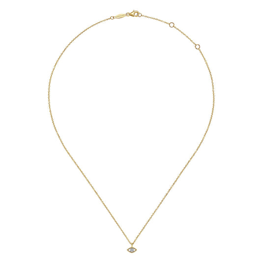 Gabriel & Co. 14K Yellow-White Gold Diamond Evil Eye Pendant Necklace NK6433M45JJ