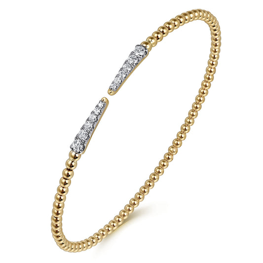 Gabriel & Co. 14K Yellow Gold Bujukan Diamond Spikes Split Bangle BG4216-57Y45JJ