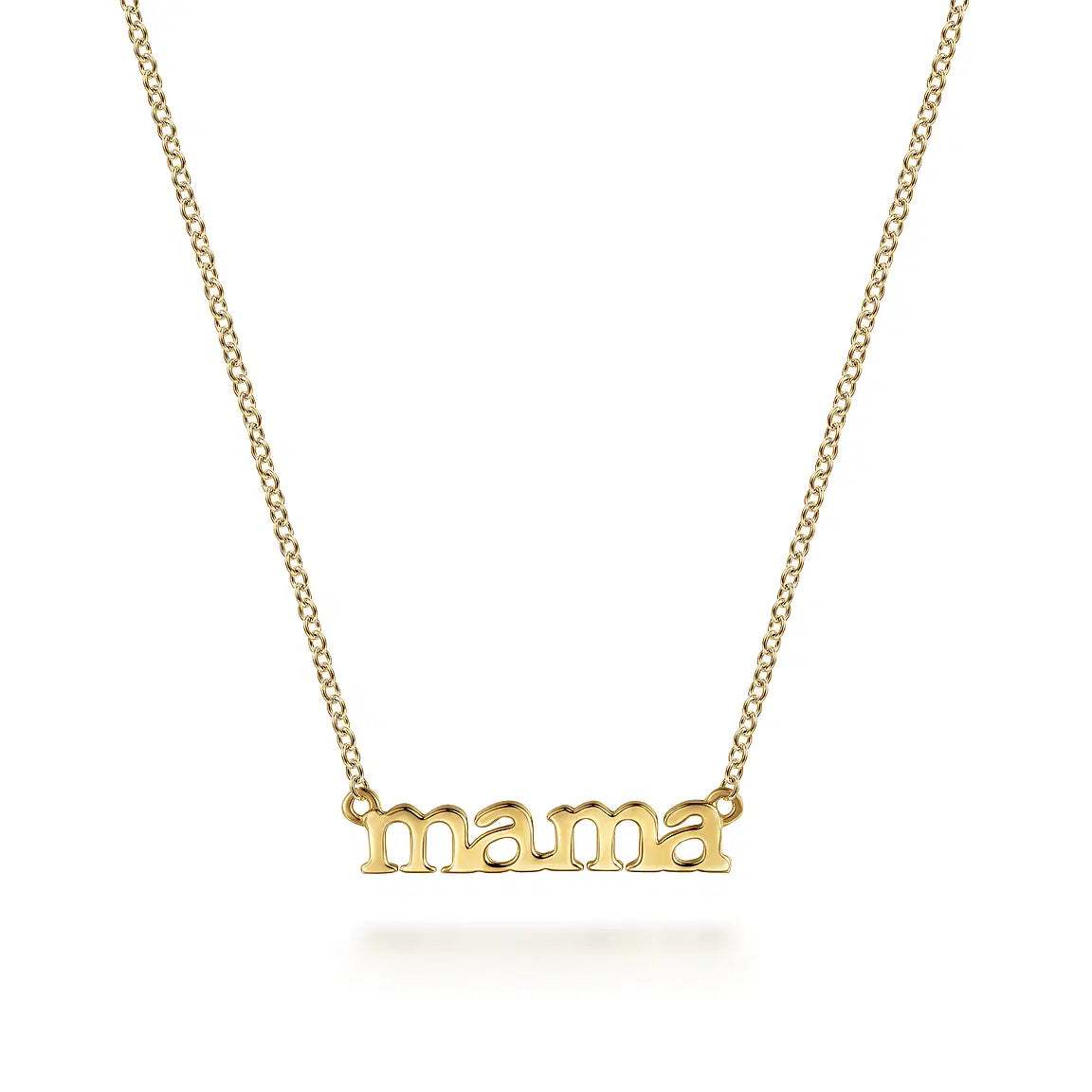 Gabriel & Co. 14K Yellow Gold MAMA Script Necklace NK7109Y4JJJ