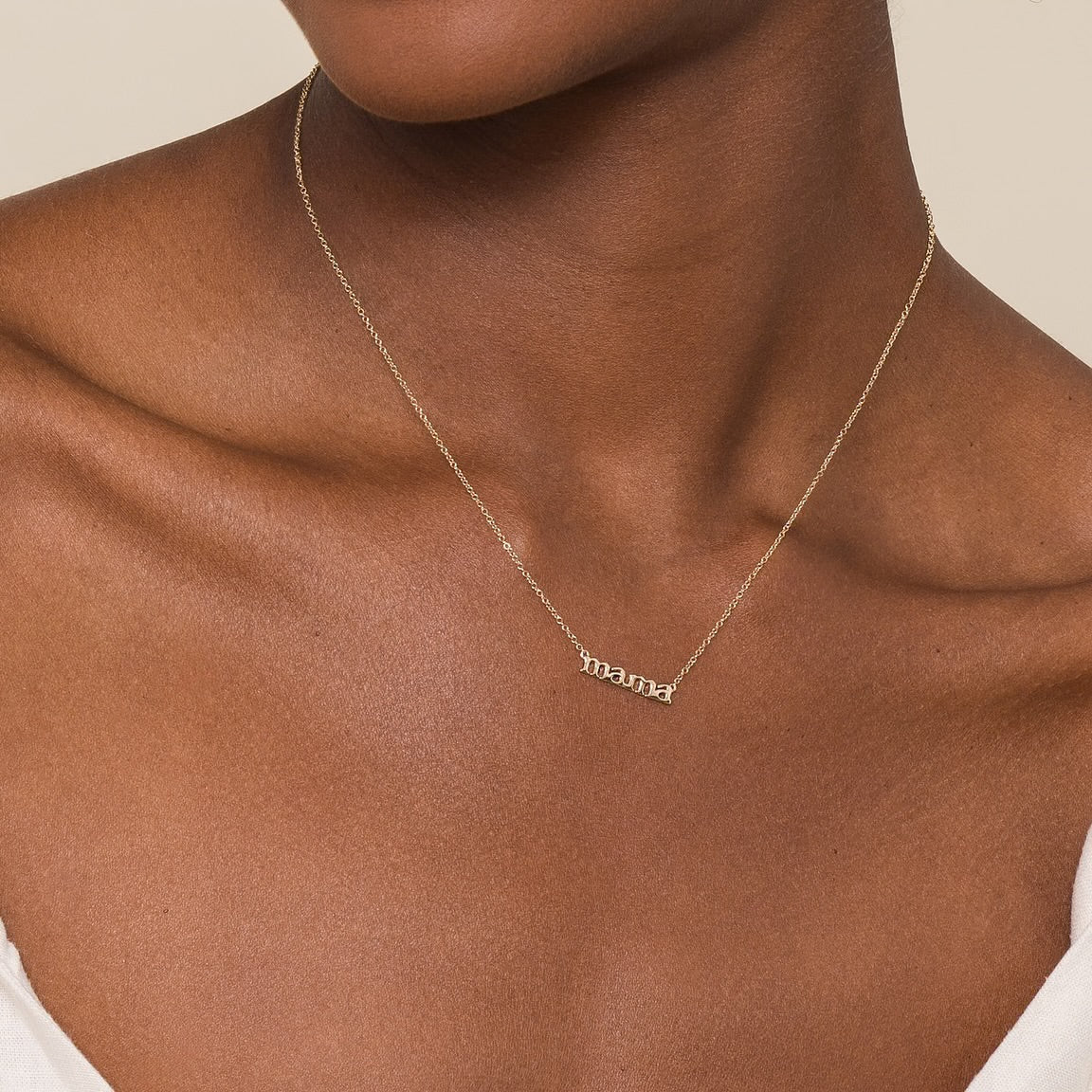 Gabriel & Co. 14K Yellow Gold MAMA Script Necklace NK7109Y4JJJ
