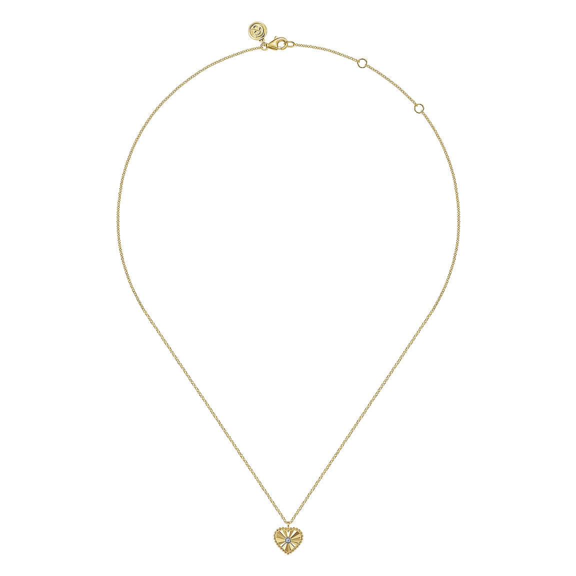 Gabriel & Co. Diamond Cut - 14K White And Yellow Gold Diamond And Heart Pendant Necklace NK7063M45JJ