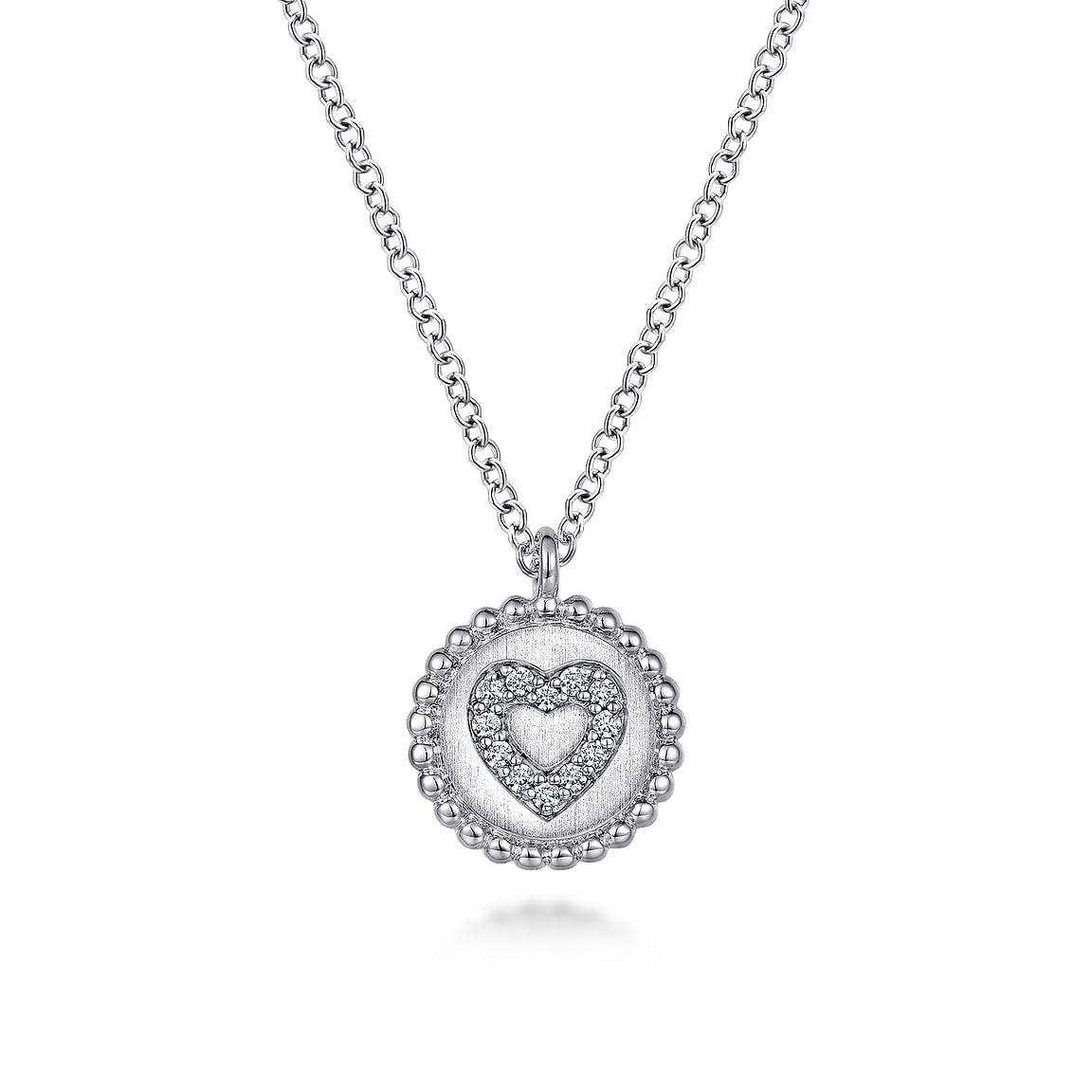 Gabriel & Co. 925 Sterling Silver Bujukan Diamond Heart Pendant Necklace NK6920SV5JJ