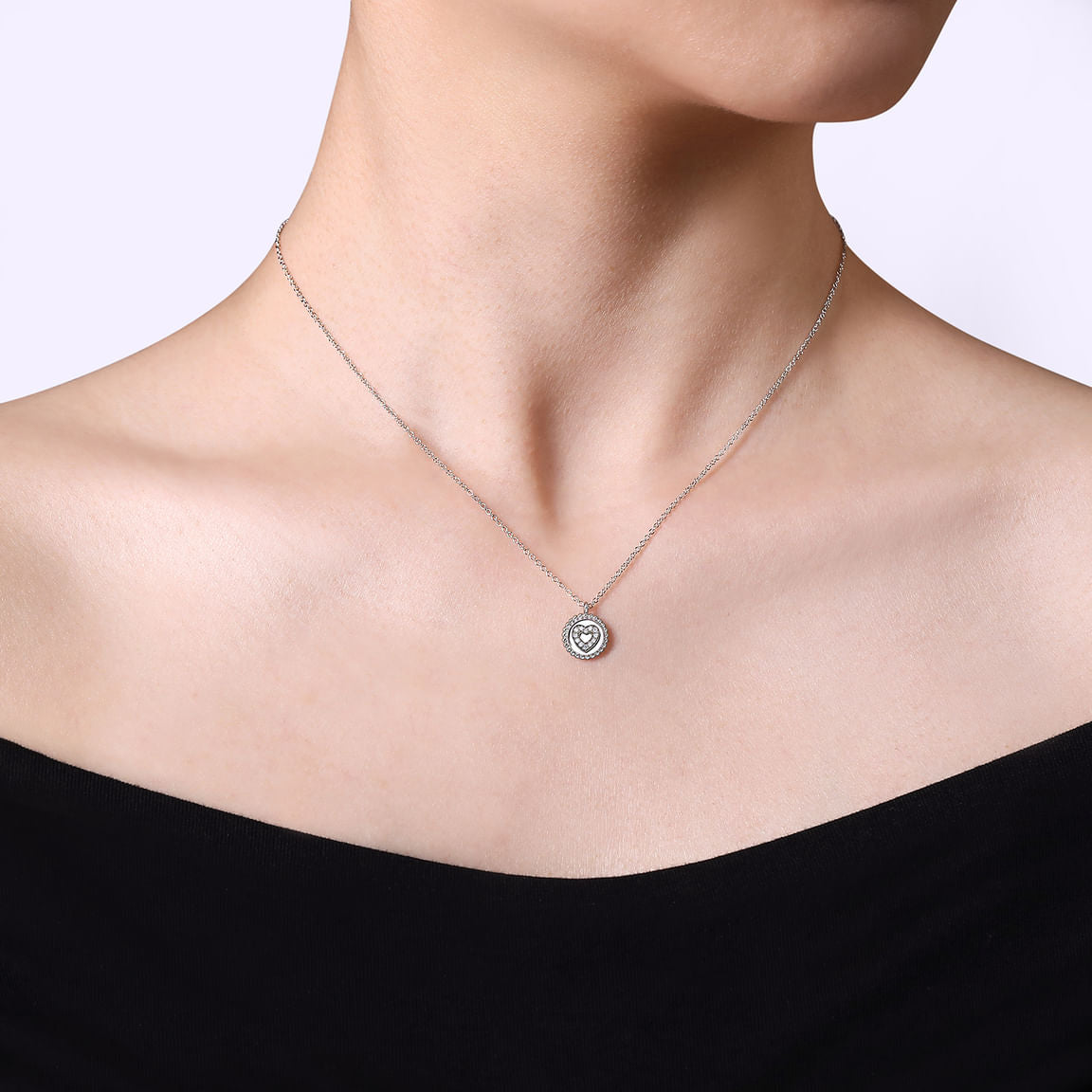 Gabriel & Co. 925 Sterling Silver Bujukan Diamond Heart Pendant Necklace NK6920SV5JJ