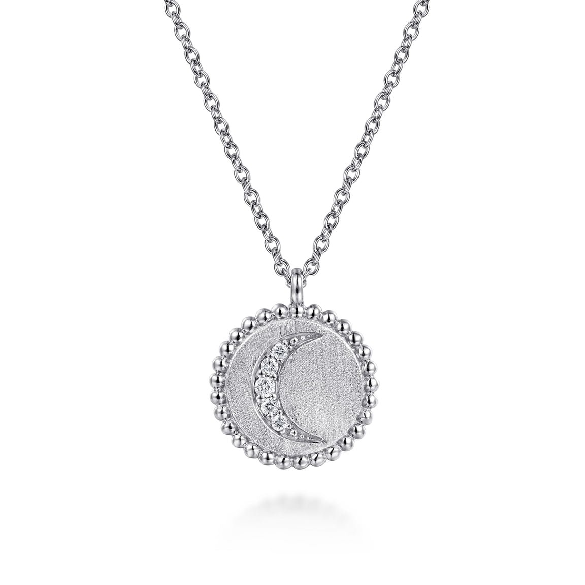 Gabriel & Co. 925 Sterling Silver Diamond Bujukan Moon Medallion Pendant Necklace NK7912SV5JJ