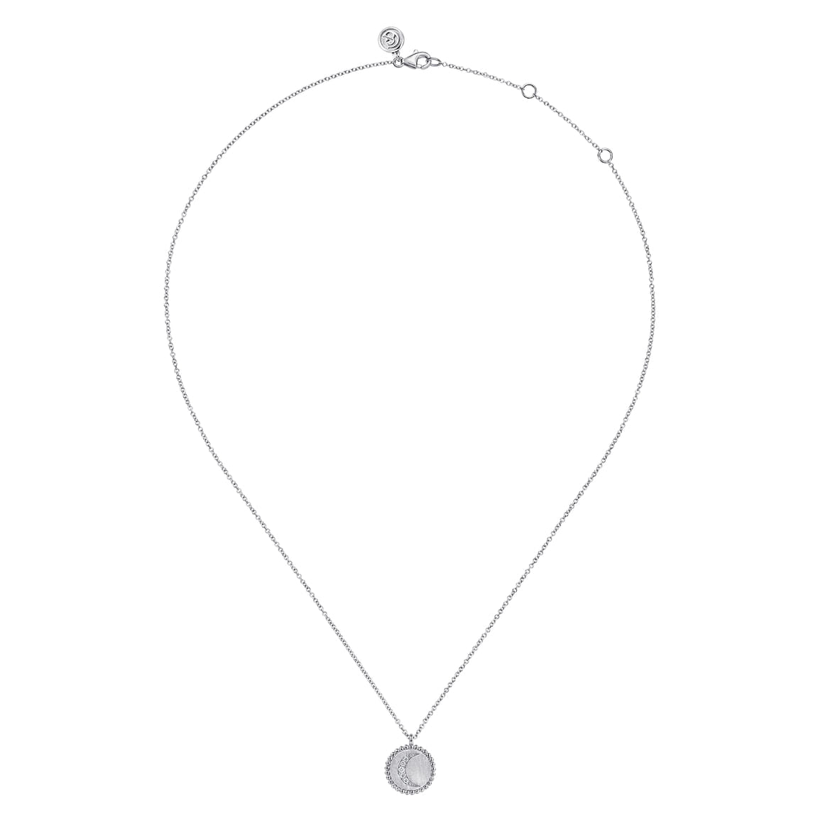 Gabriel & Co. 925 Sterling Silver Diamond Bujukan Moon Medallion Pendant Necklace NK7912SV5JJ