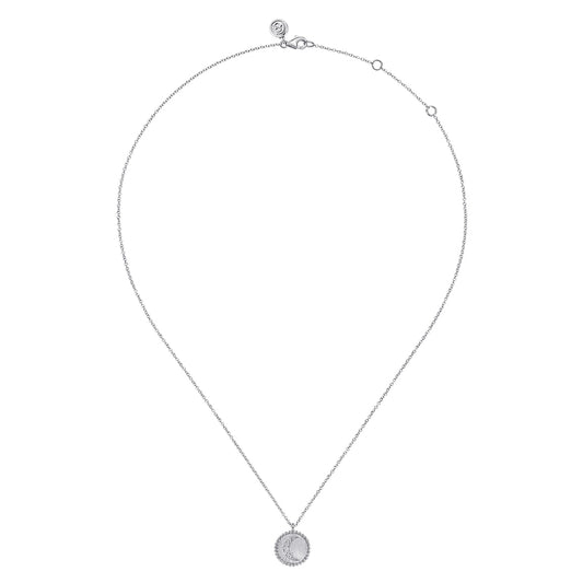 Gabriel & Co. 925 Sterling Silver Diamond Bujukan Moon Medallion Pendant Necklace NK7912SV5JJ