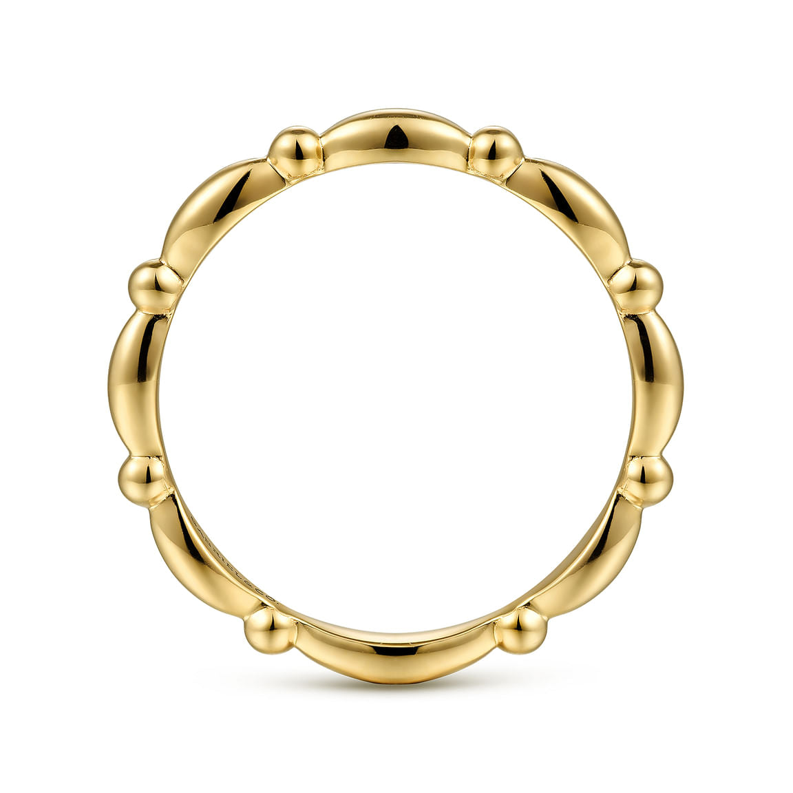 Gabriel & Co. 14k Yellow Gold Orzo shape and Bujukan Bead Station Stackable Ring LR2166Y4JJJ