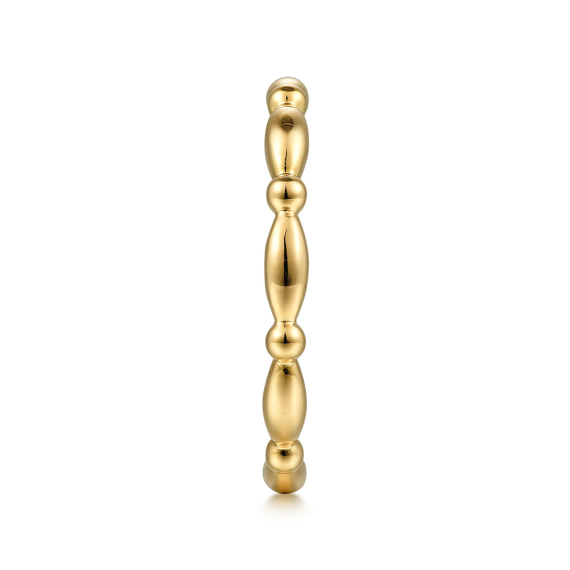 Gabriel & Co. 14k Yellow Gold Orzo shape and Bujukan Bead Station Stackable Ring LR2166Y4JJJ