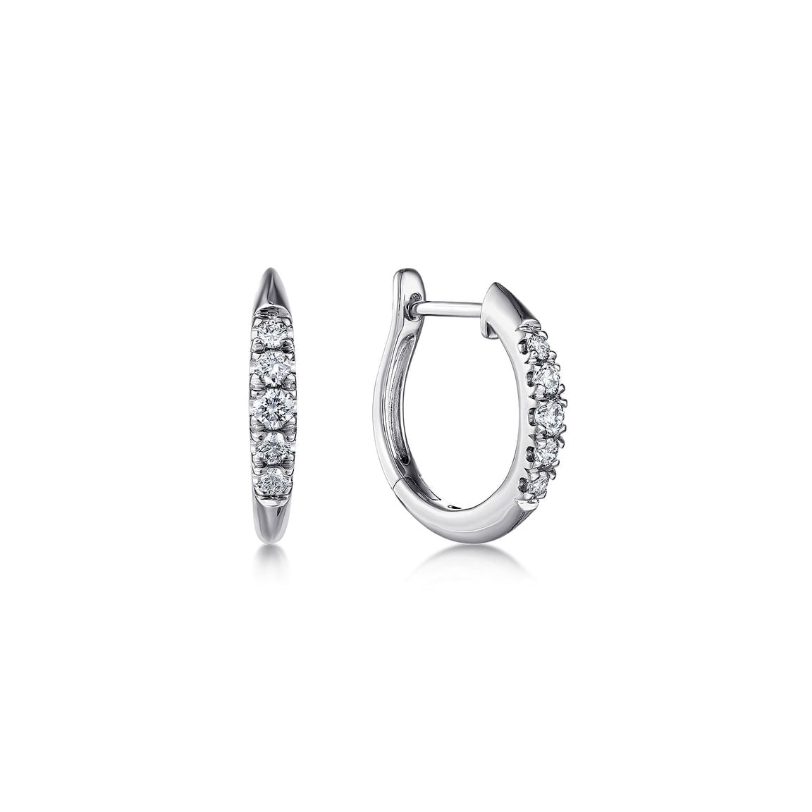 Gabriel & Co. 14k White Gold Classic Round 15mm Diamond Huggie Earrings EG13327W45JJ