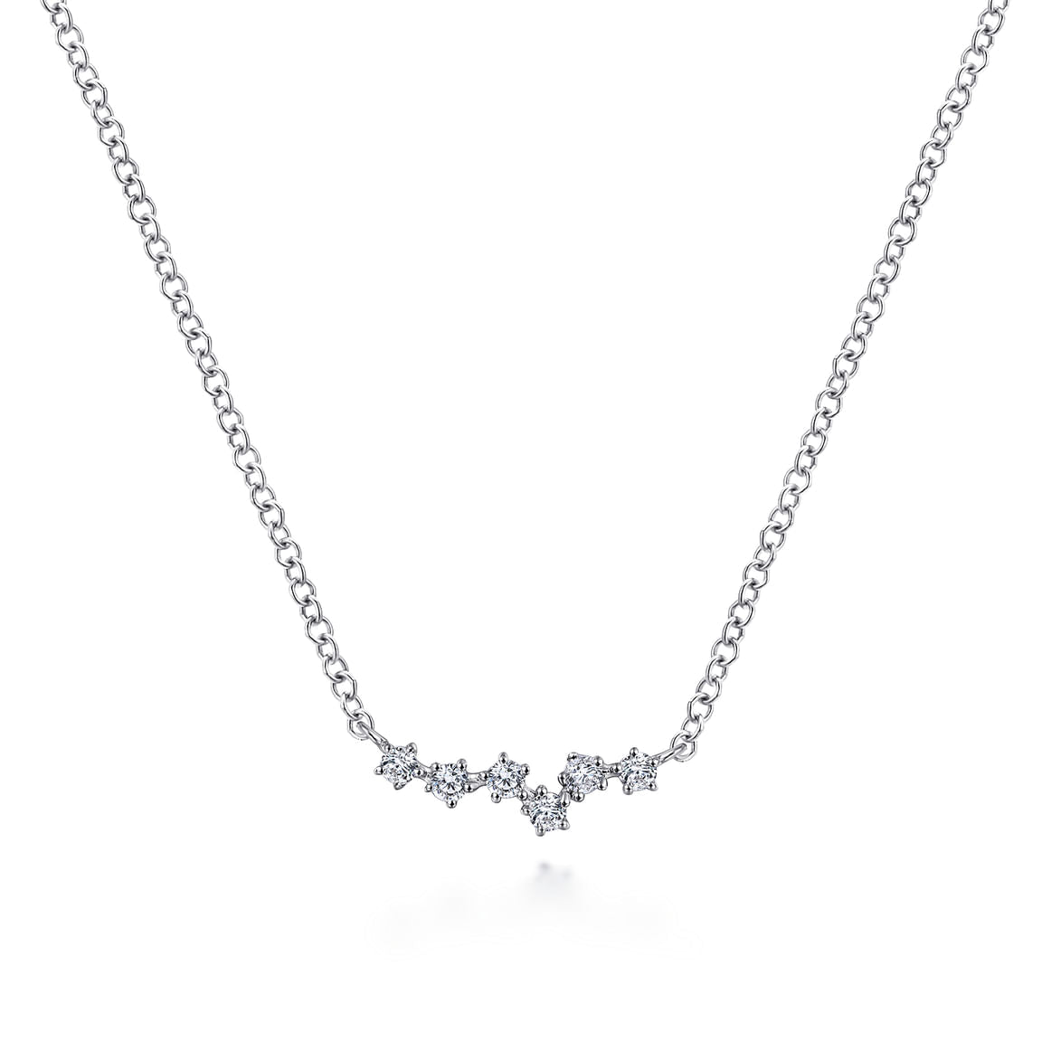 Gabriel & Co. 14K White Gold Diamond Constellation Bar Necklace NK6118W45JJ