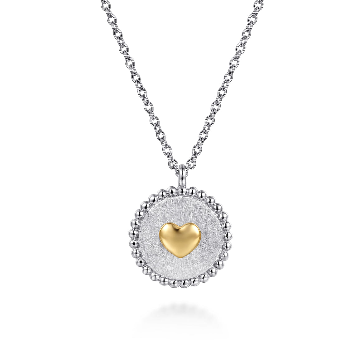 Gabriel & Co. 14K Yellow Gold 925 Sterling Silver Bujukan Heart Medallion Pendant Necklace NK7926MZJJJ