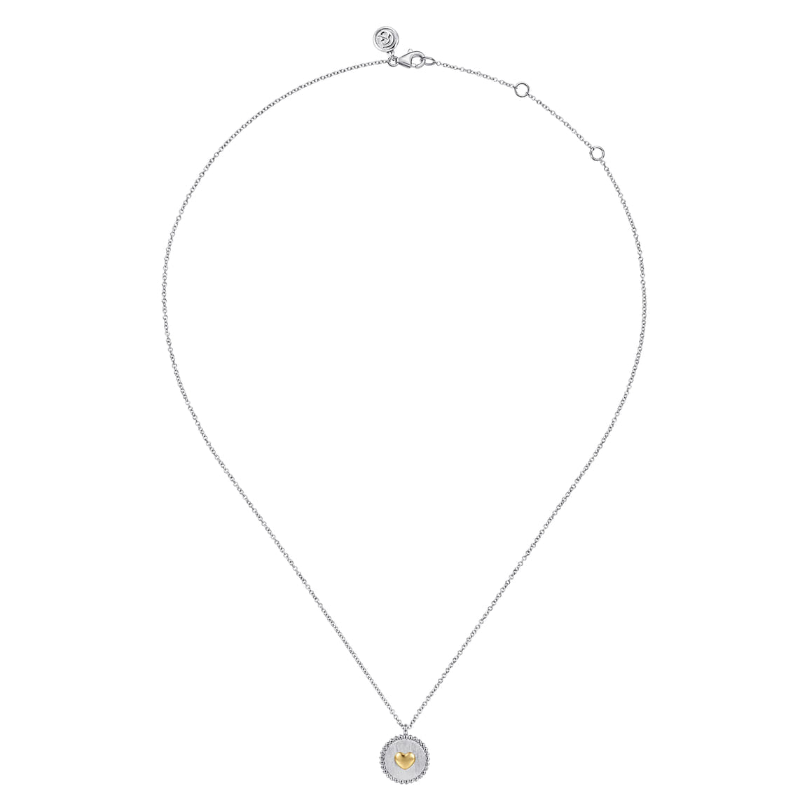 Gabriel & Co. 14K Yellow Gold 925 Sterling Silver Bujukan Heart Medallion Pendant Necklace NK7926MZJJJ