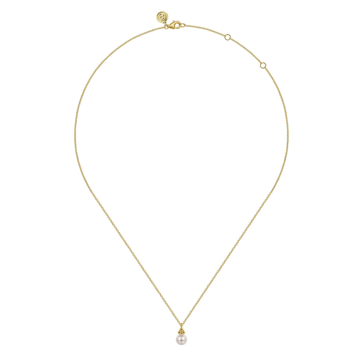 Gabriel & Co. 14K Yellow Gold Pearl Bujukan Drop Pendant Necklace NK7055Y4JPL