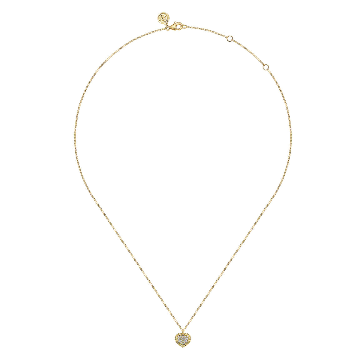 Gabriel & Co. 14K Yellow Gold Diamond Bujukan Heart Necklace NK7440Y45JJ