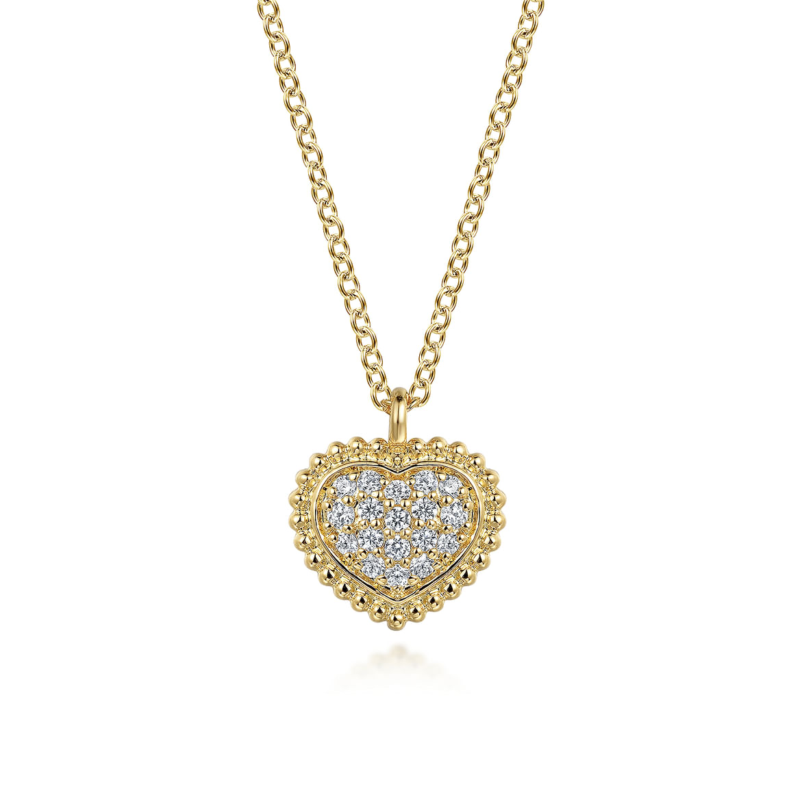 Gabriel & Co. 14K Yellow Gold Diamond Bujukan Heart Necklace NK7440Y45JJ
