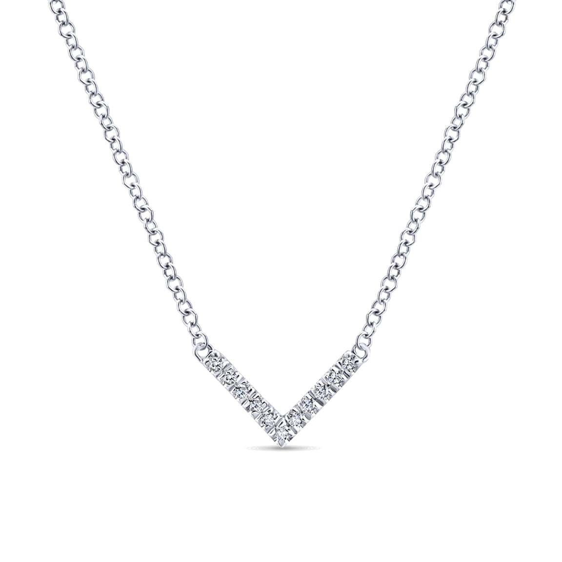 Gabriel & Co. 14K White Gold Diamond Chevron Necklace NK5423W45JJ