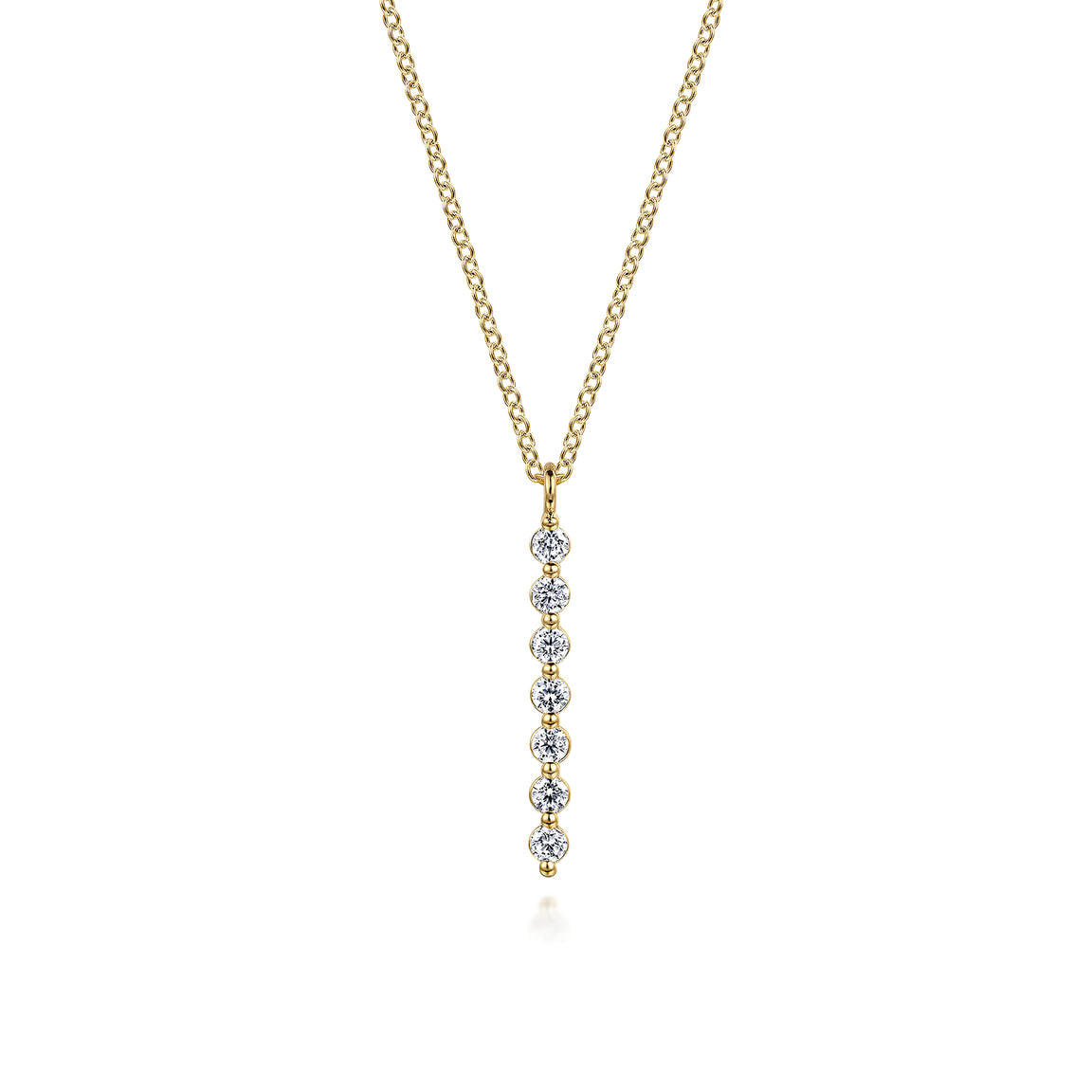 Gabriel & Co. 14k Yellow Gold White Sapphire Bar Neckacle NK7671Y4JWS