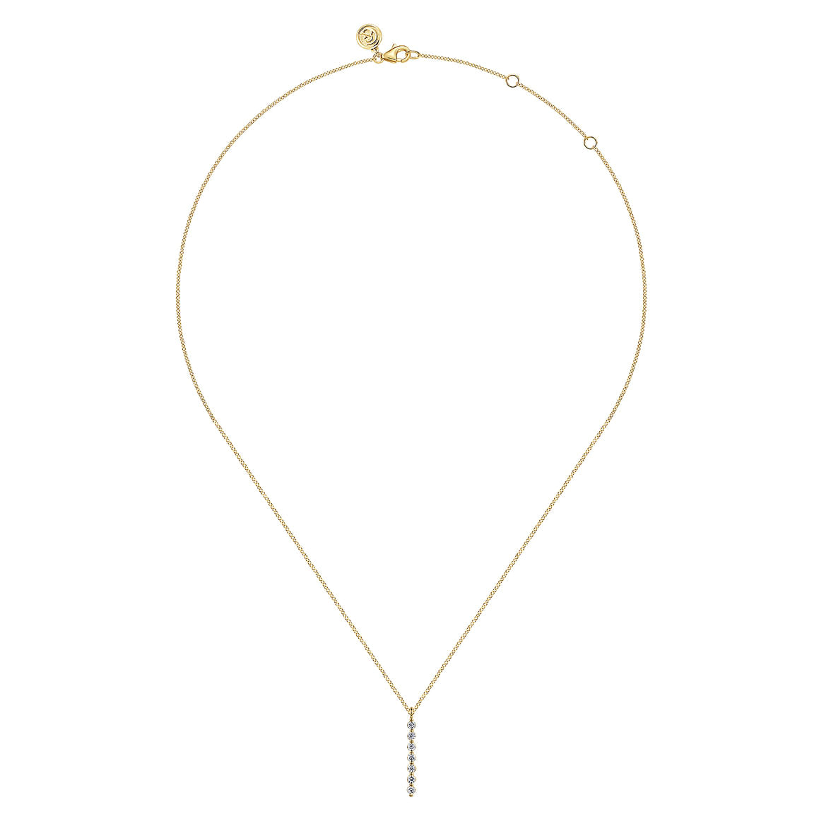 Gabriel & Co. 14k Yellow Gold White Sapphire Bar Neckacle NK7671Y4JWS
