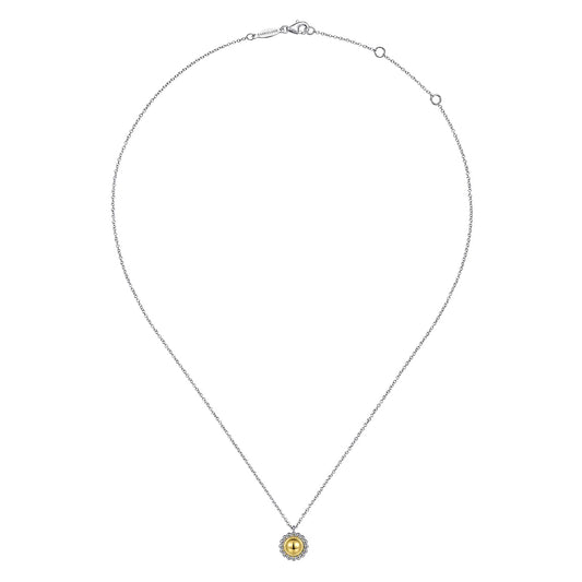 Gabriel & Co. 925 Sterling Silver and 14k Yellow Gold Fashion Pendant Necklace NK6898MZJJJ
