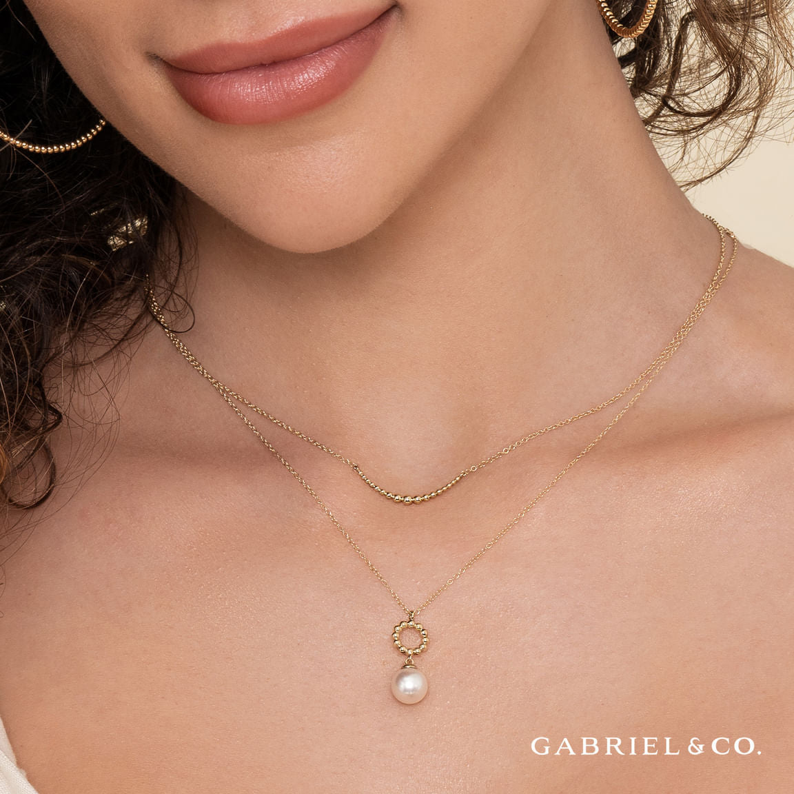 Gabriel & Co. 14k Yellow Gold Fresh Water Pearl Bujukan Drop Necklace NK7289Y4JPL