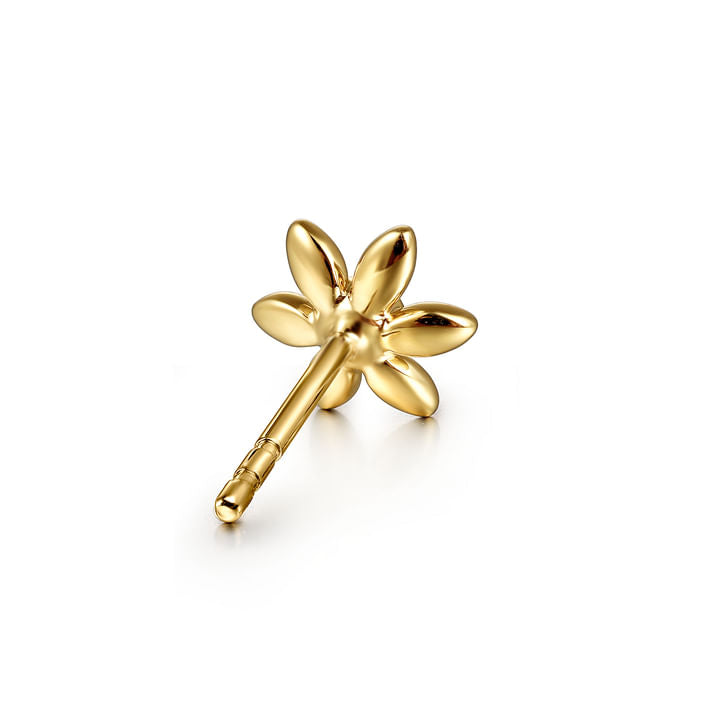 Gabriel & Co. Floral - 14k Yellow Gold White Sapphire Floral Stud Earrings EG15165Y4JWS