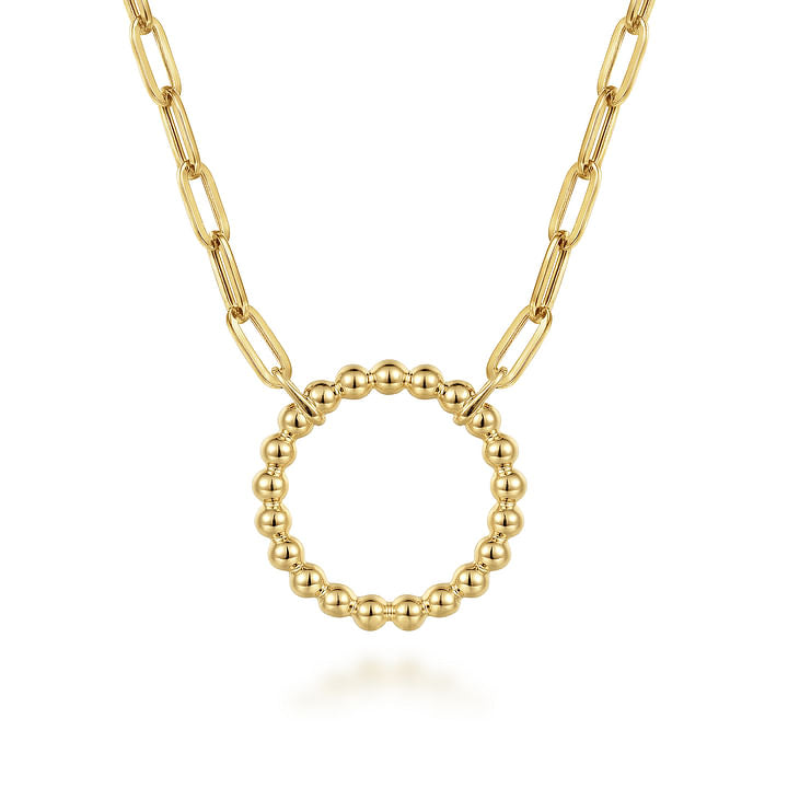 Gabriel & co 14K Yellow Gold Chain Necklace with Bujukan Circle NK7131Y4JJJ