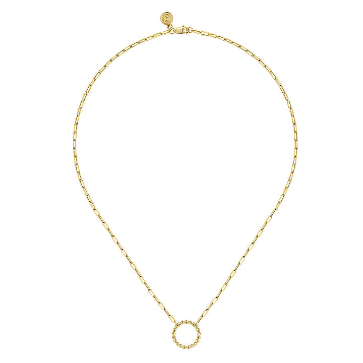Gabriel & co 14K Yellow Gold Chain Necklace with Bujukan Circle NK7131Y4JJJ
