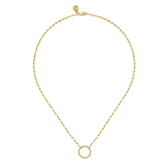 Gabriel & co 14K Yellow Gold Chain Necklace with Bujukan Circle NK7131Y4JJJ