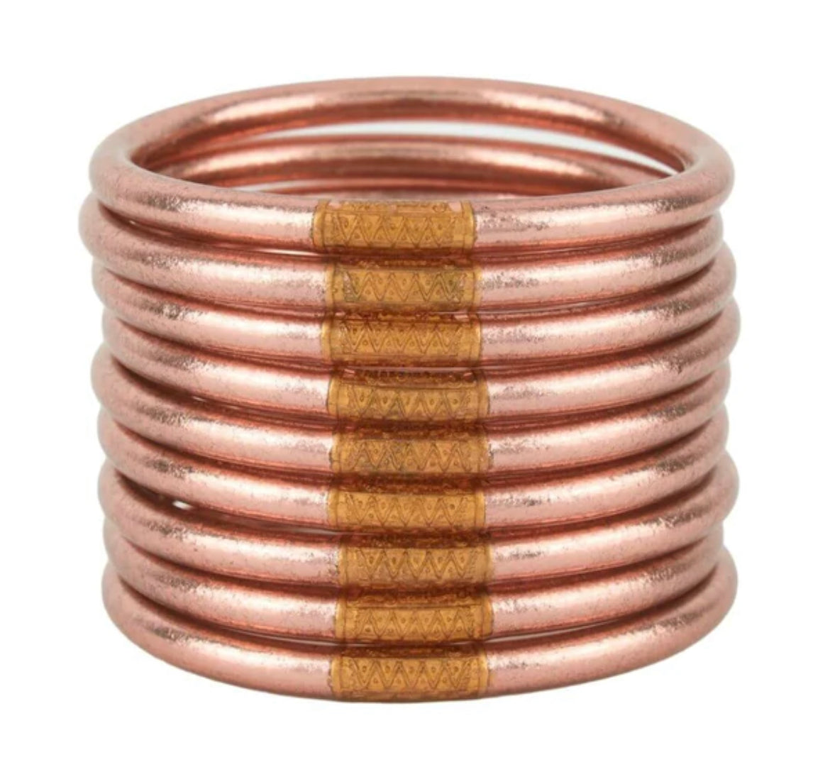 ROSE GOLD ALL WEATHER BANGLES BUDHAGIRL